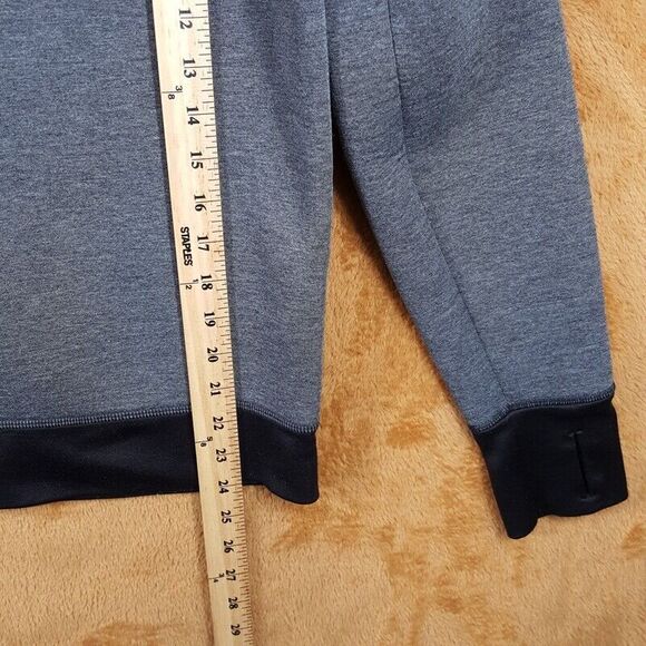 ATHLETA Sweatshirt Womens Medium Gray Fuse Colorblock Scuba Neoprene Thumbhole - Picture 8 of 9
